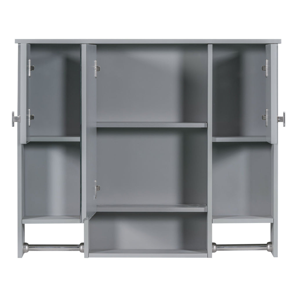 Wall Mounted Bathroom Storage Cabinet With Mirror, Medicine Cabinet With Towel Bar