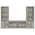 Conifer - 3 Piece TV Entertainment Center With Storage - Gray