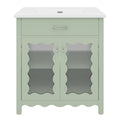 Modern Bathroom Vanity With Tempered Glass Doors
