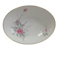 Vintage Golden Rose Flower Gold Rim Fine China Japan Oval Serving Platter Dish