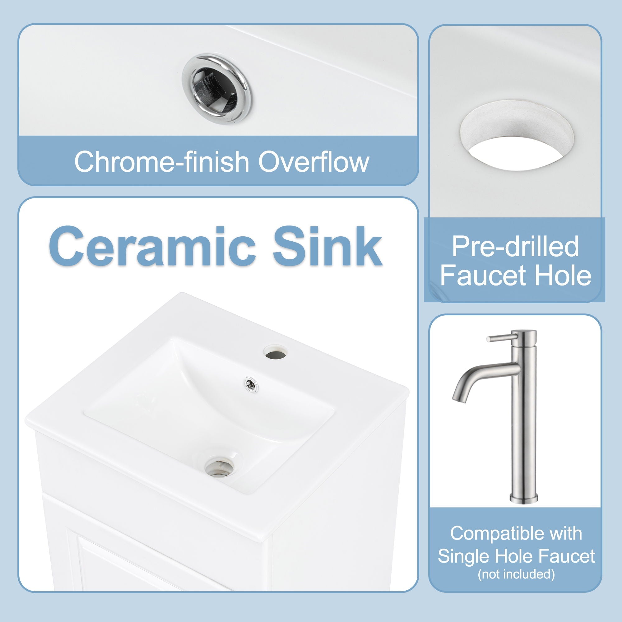 Bathroom Vanity With Sink, Cabinet With Adjustable Shelf