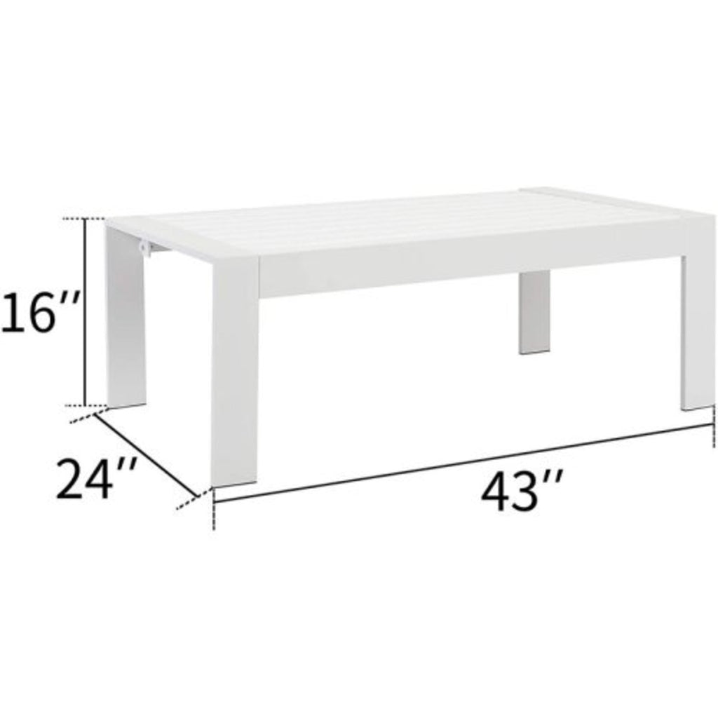 Outdoor Patio Set Aluminum White Gray Olefin Cushions 3 Piece