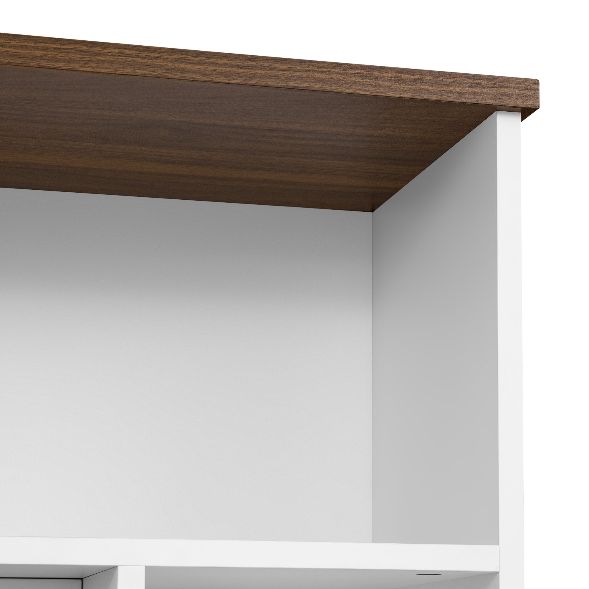 Entertainment Center Wall Unit White MDF Glass Fits 80 In TV 95.5x78.7 In