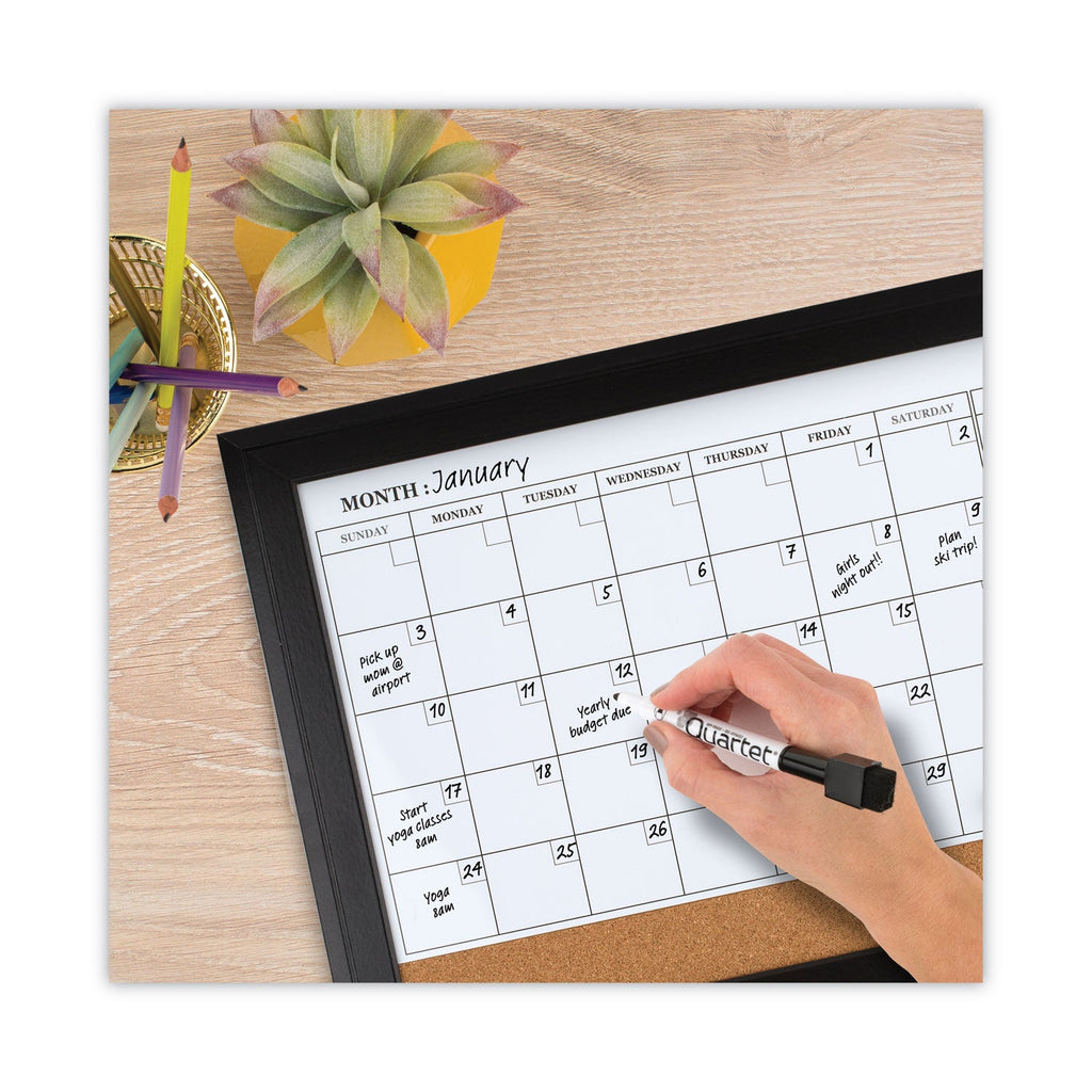 Quartet Home Decor Magnetic Combo Dry Erase with Cork Board on Bottom, 23 x 17, Espresso Wood Frame