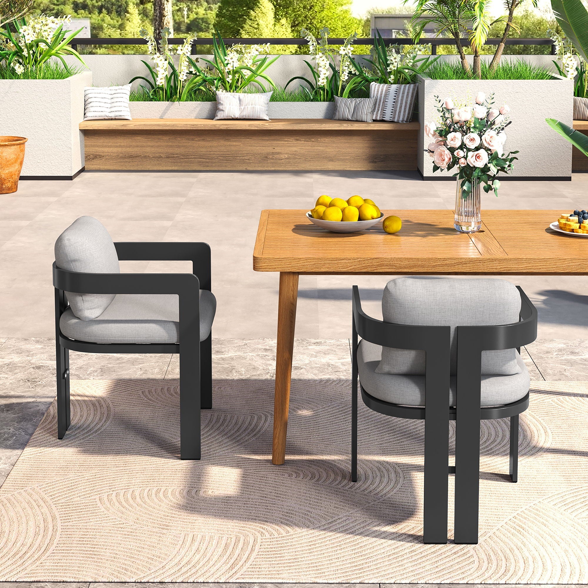 Pula - Patio Outdoor Aluminum Dining Chair (Set of 2)