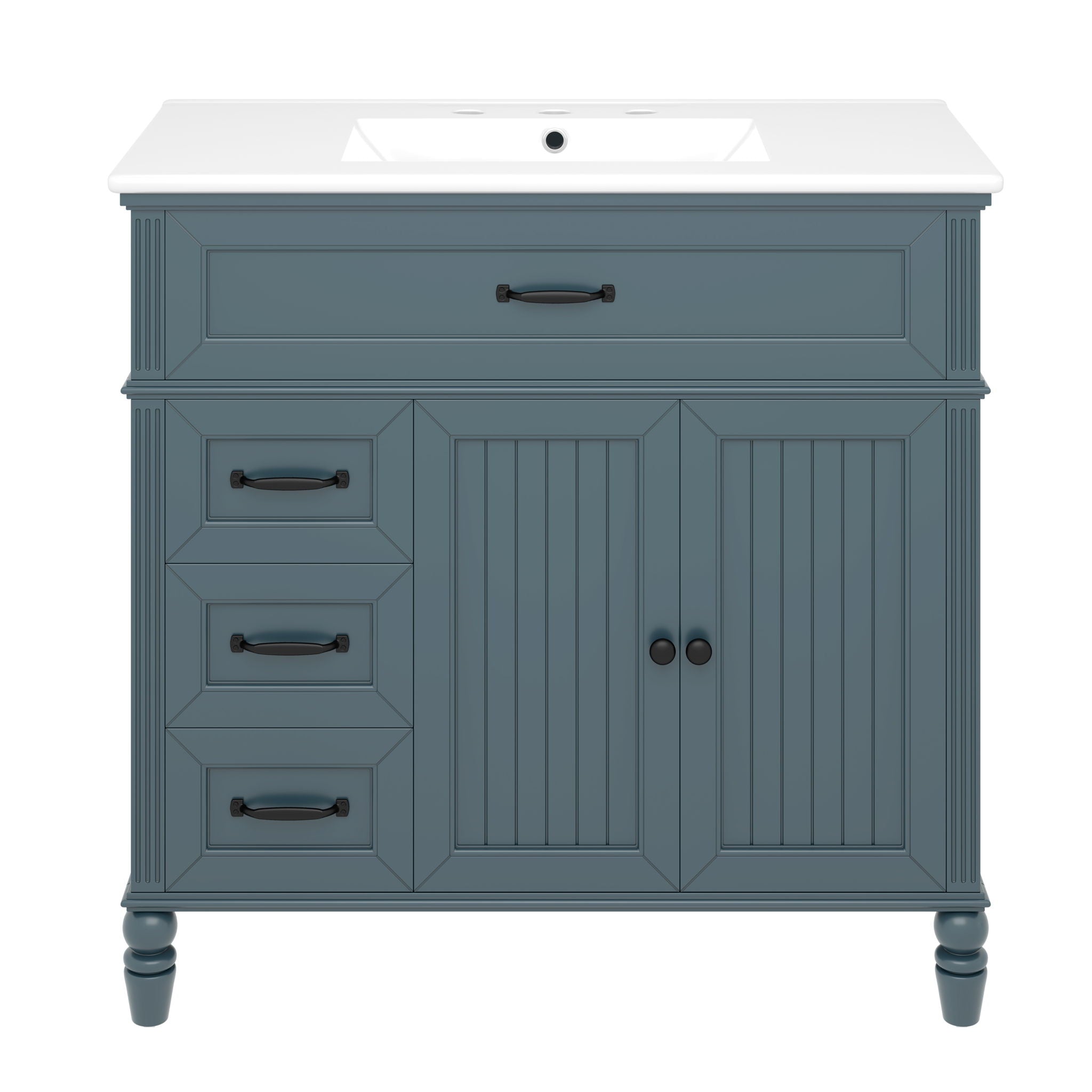 Bathroom Vanity With Sink, Freestanding Cabinet & Drawers