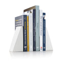 Port Living Company White Concrete Angular Bookends, Heavy Geometric Decor for Book Shelves, Pair