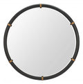 Brile Black Wood Frame Wall Mirror