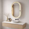Beech LED Mirror Cabinet USA | Bathroom Medicine Cabinet & Makeup Vanity Storage | Wall Mount Mirror