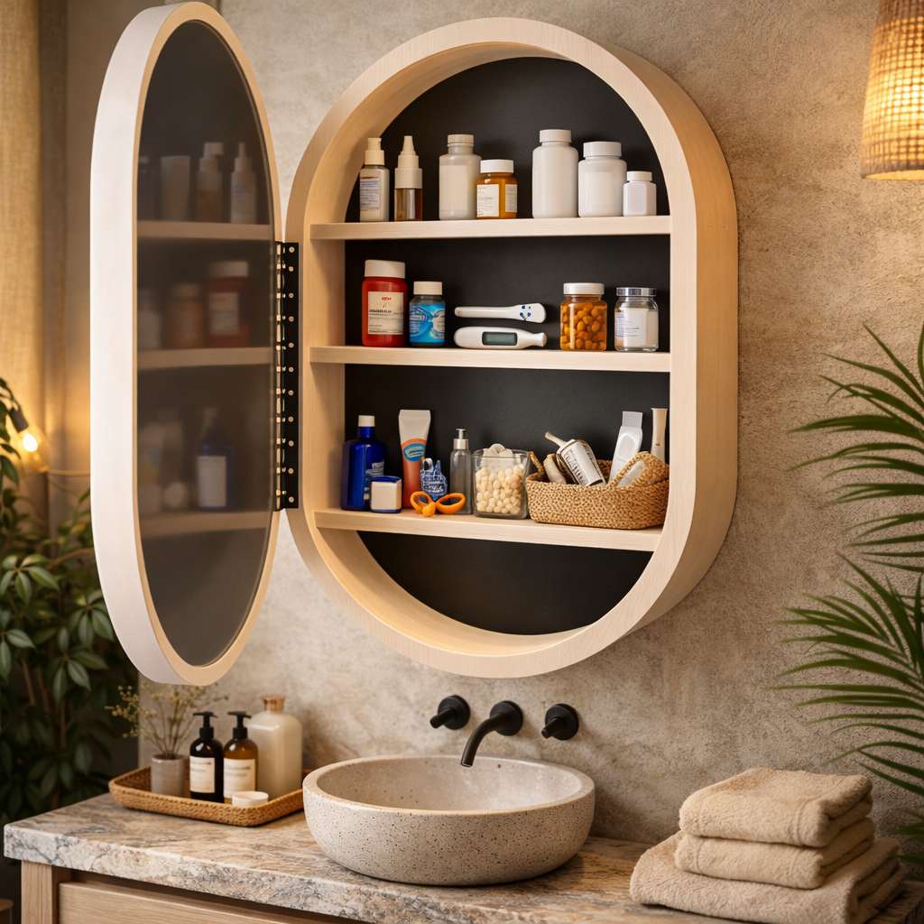 Beech LED Mirror Cabinet USA | Bathroom Medicine Cabinet & Makeup Vanity Storage | Wall Mount Mirror