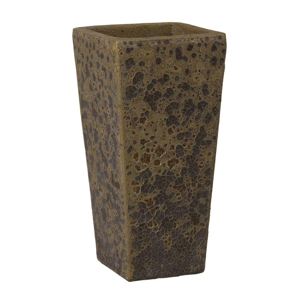 Crisco Square Bubble Yellow Tall Outdoor Planter