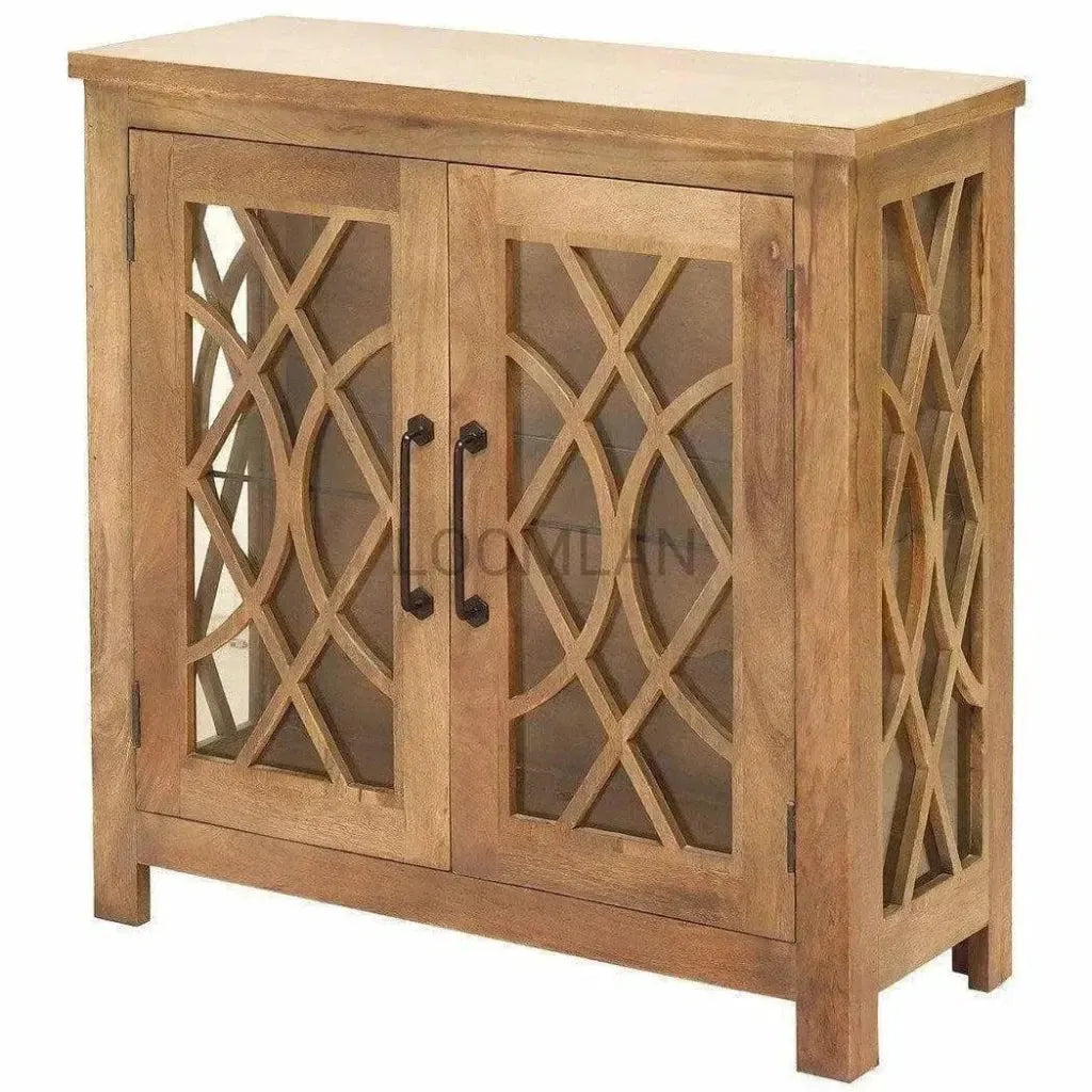 Curio Slim Glass Doors Accent Cabinet