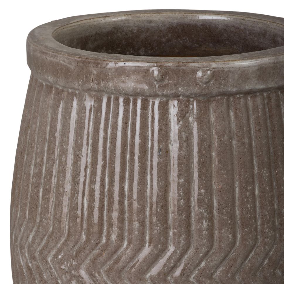 Dolly Tub Grey Ceramic Outdoor Planter