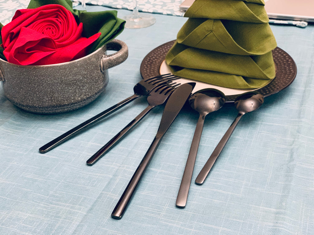 Black Flatware Set Stainless Steel 20 PC