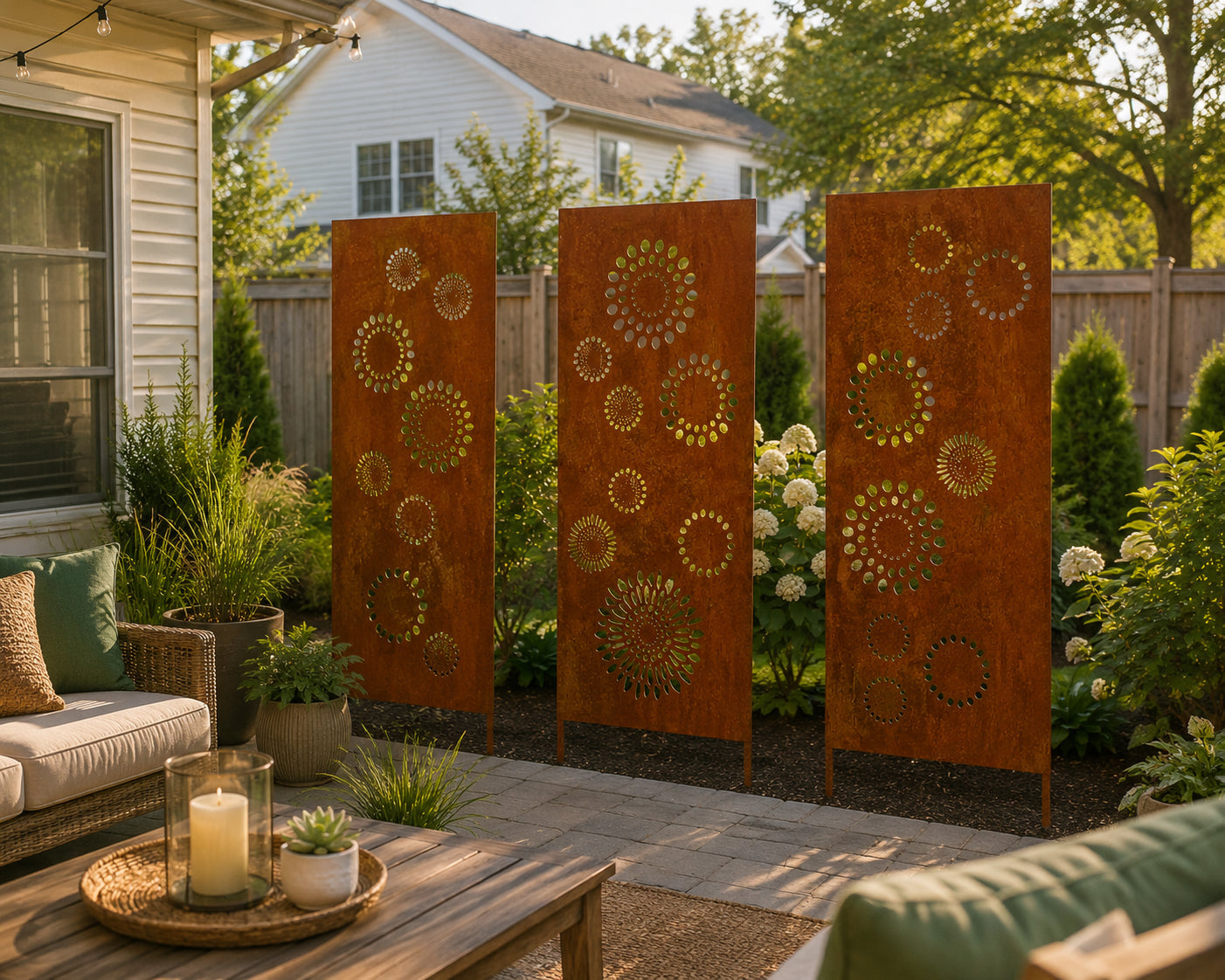 Outdoor Metal Screen Panels (60” & 72”) – Heavy-Duty Steel for Patio, Fence & Backyard