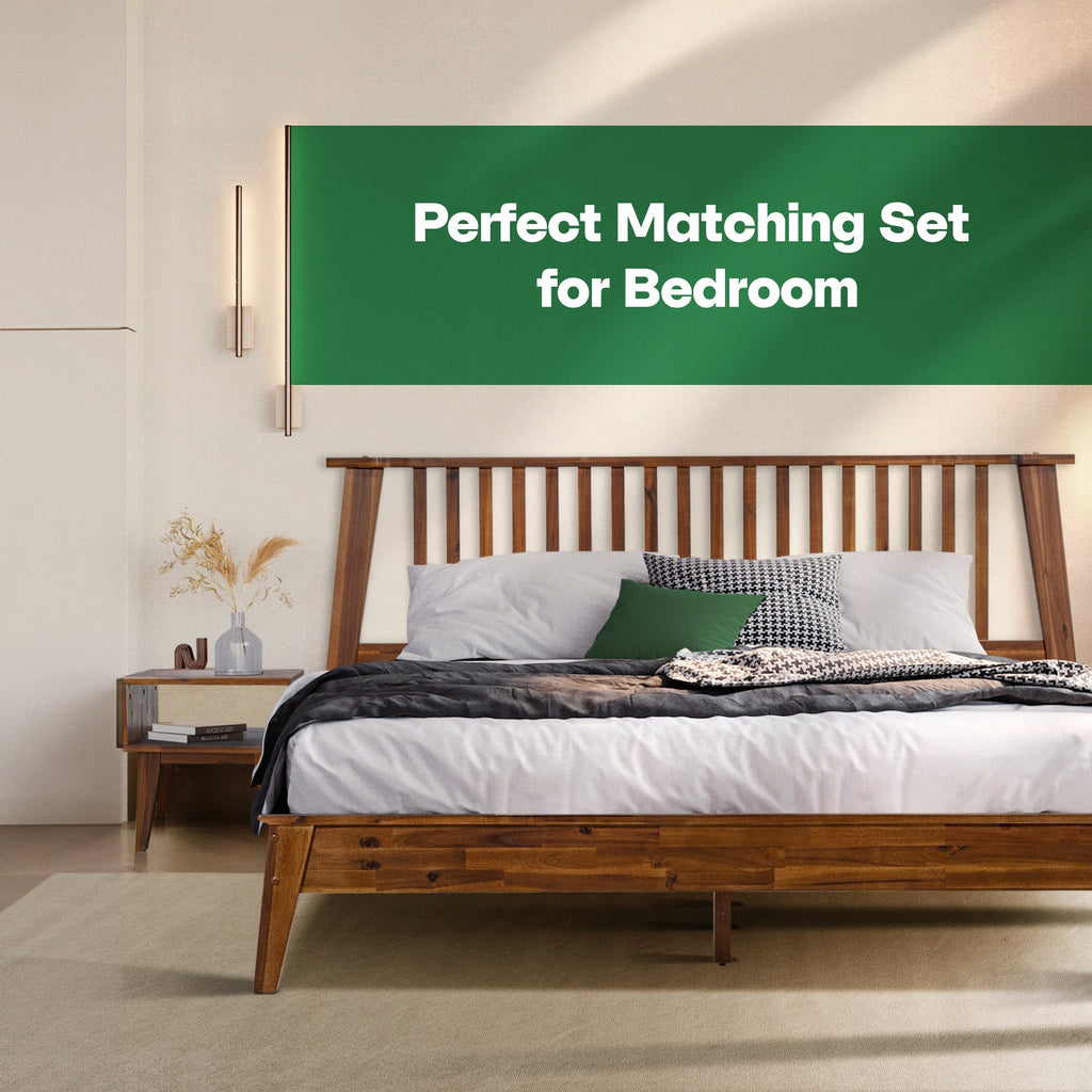 Kaylin Solid Wood Bed Frame & Nightstand