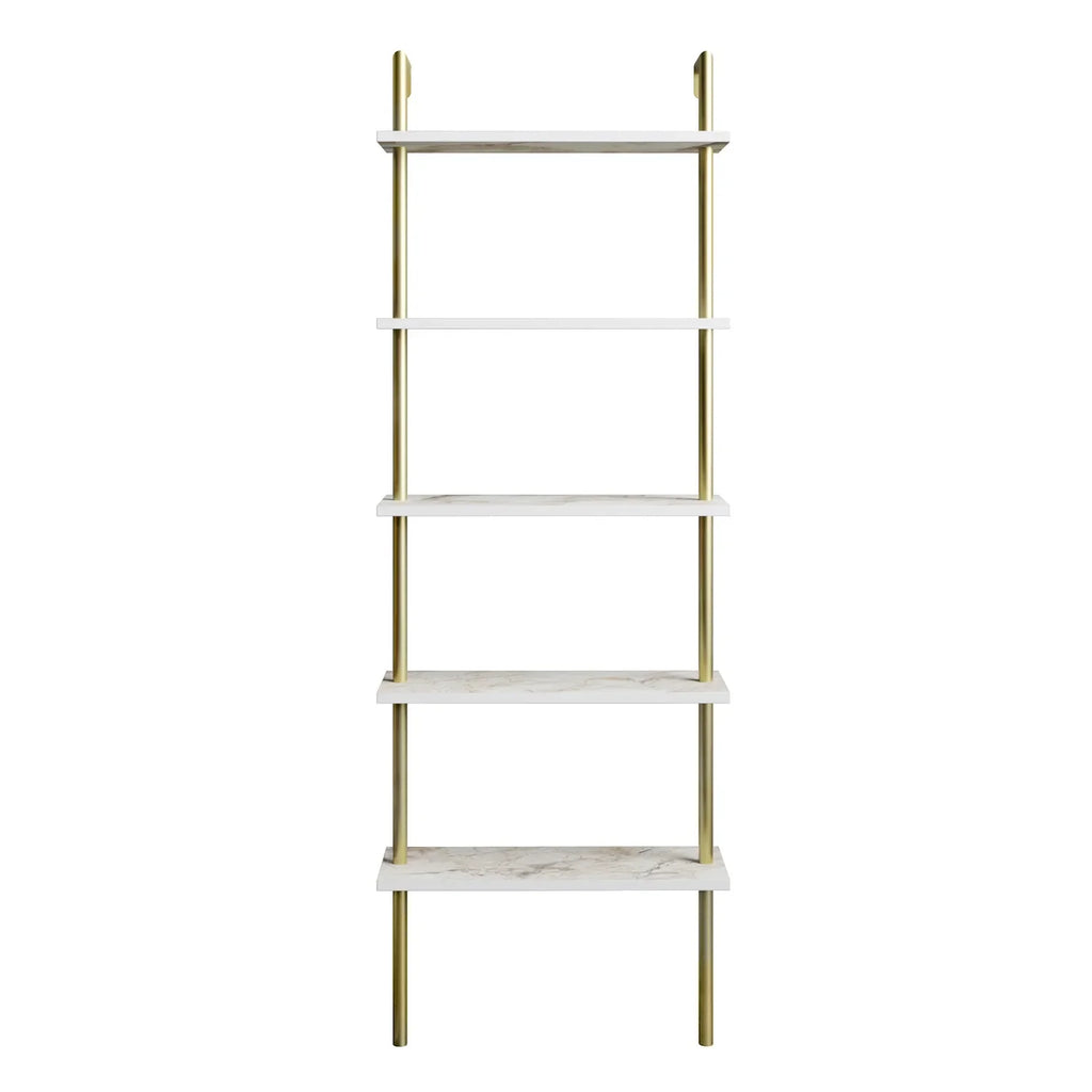 Paula 68 inches Tall Metal Manufactured Wood Accent Ladder Bookcase