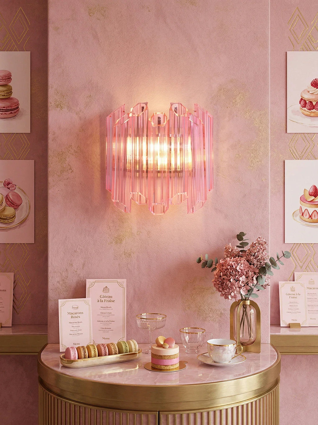 Pink Mirror Palermo Wall Light
