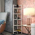 Remo 63 inch Tall Industrial Corner Bookcase with Metal Frame