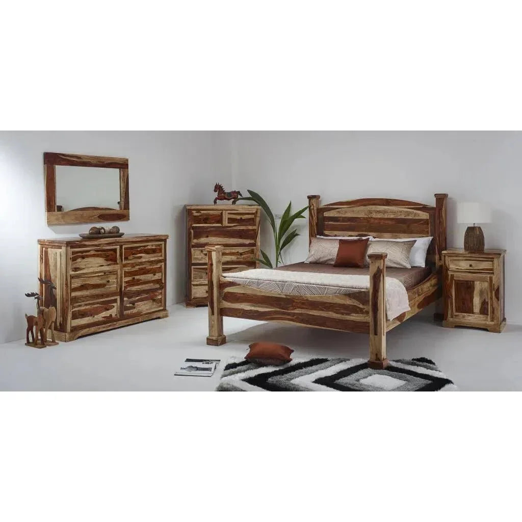 Raven Natural Wood Frame Wall Mirror