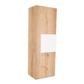 Medicine Single Door Cabinet, Three Shelves - Light Oak / White
