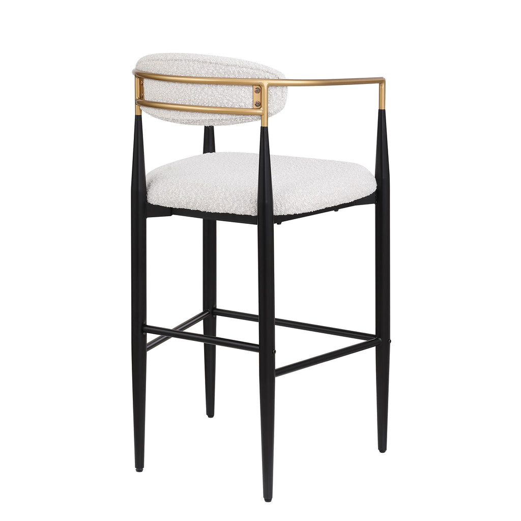Upholstered Bar Stools With Backs For Kitchen Island (Set of 2) - Beige