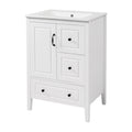 Retro Bathroom Vanity With Sink, Soft Closing Cabinet & Drawers