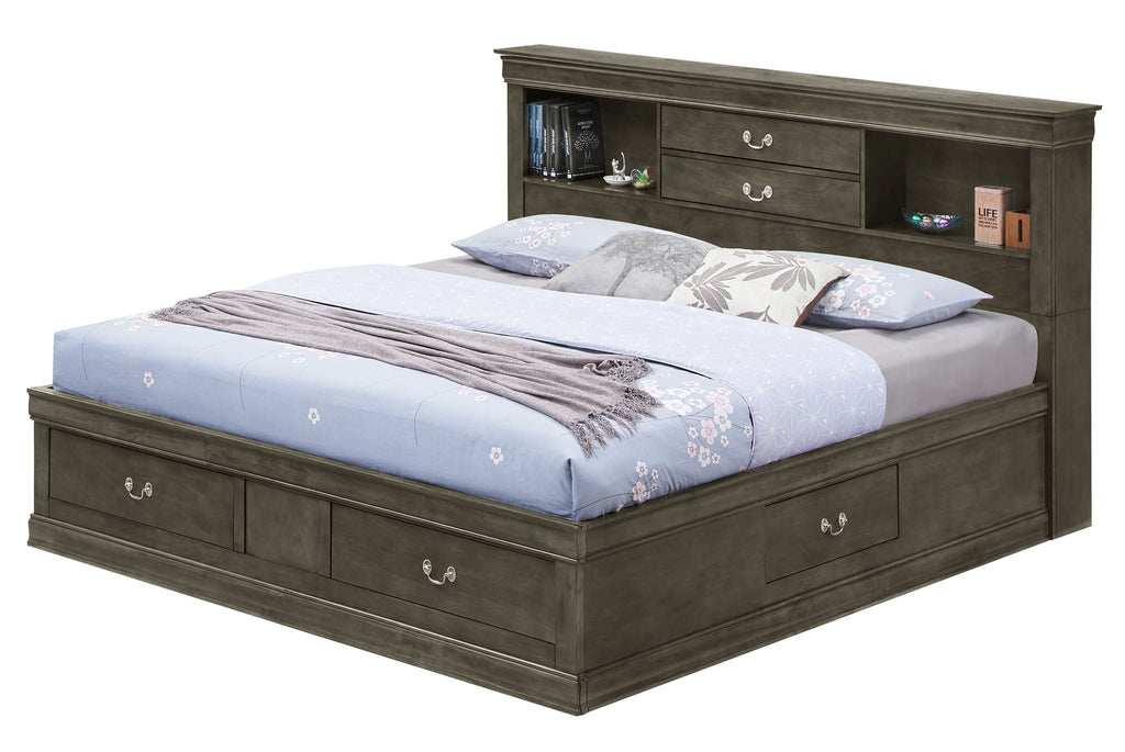 Traditional Style Bookcase Storage Bed