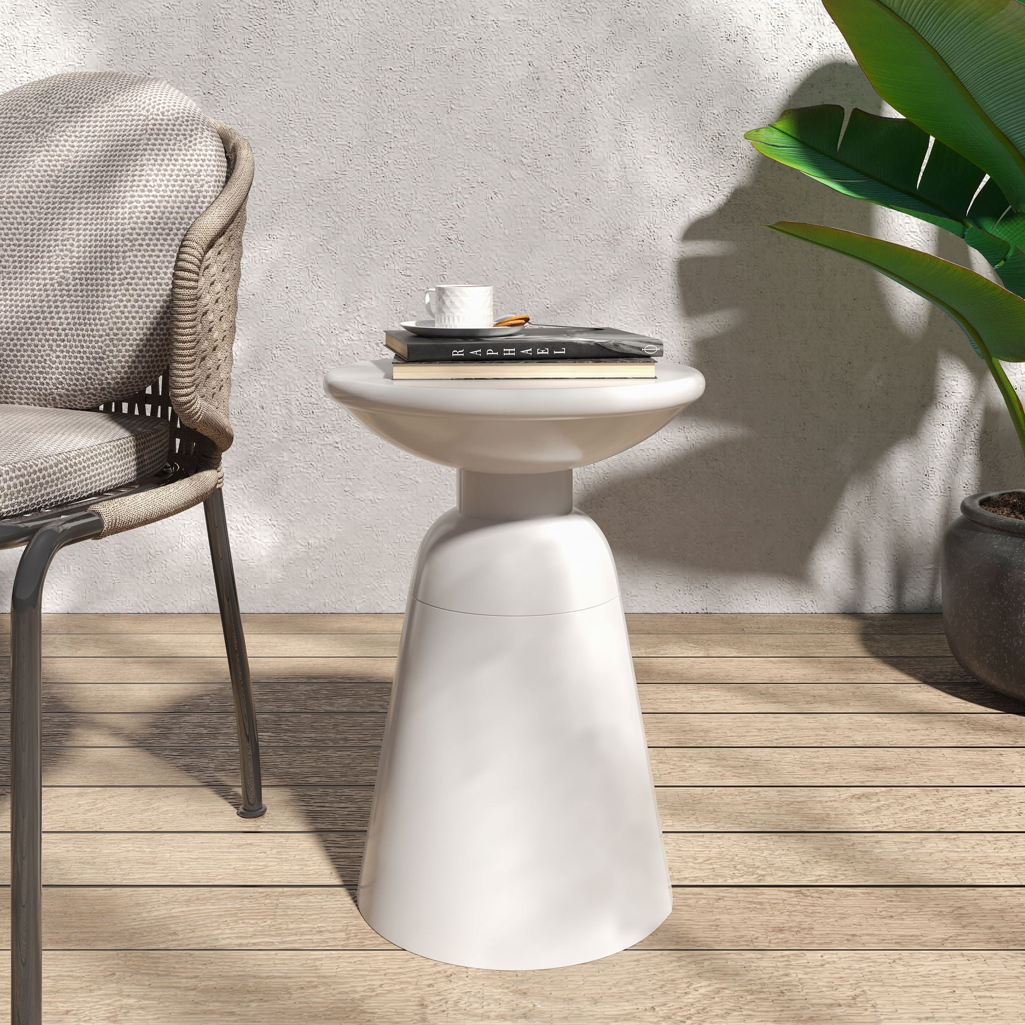 Outdoor Modern Metal End Large Table