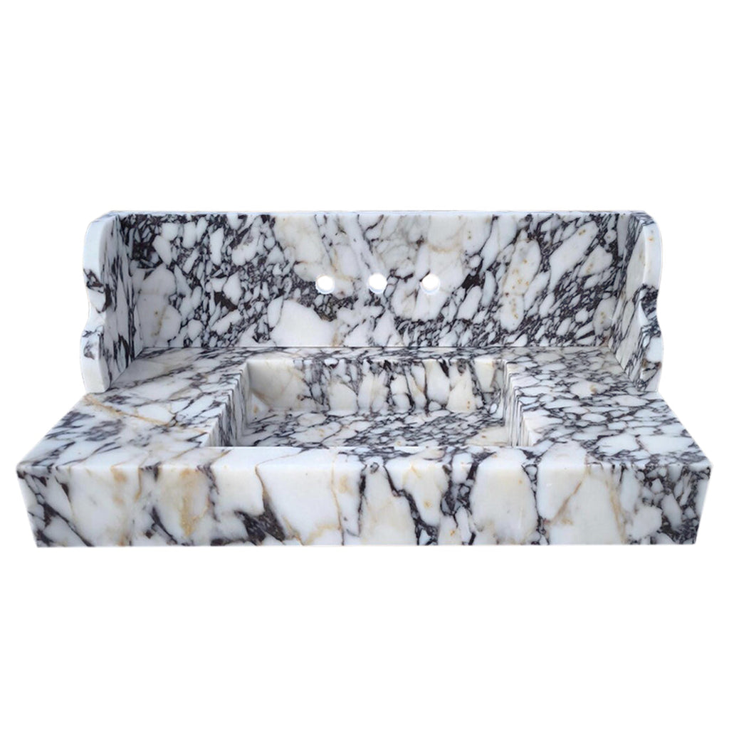 Calacatta Viola Marble Wall-mount Bathroom Sink (W)20" (L)40"