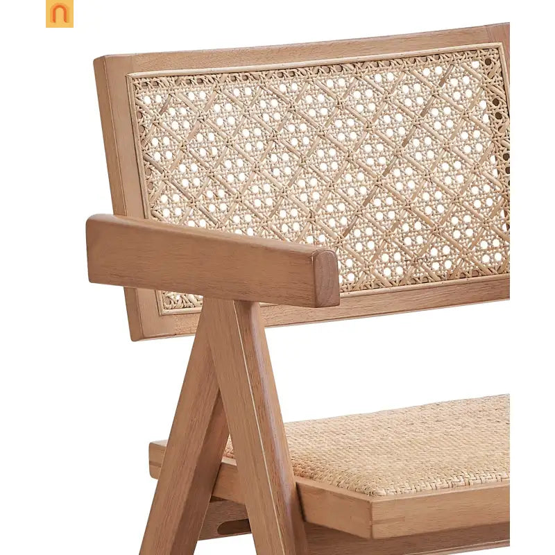 Outdoor Patio Arm Chair Rattan Natural Set of 2 Lightweight