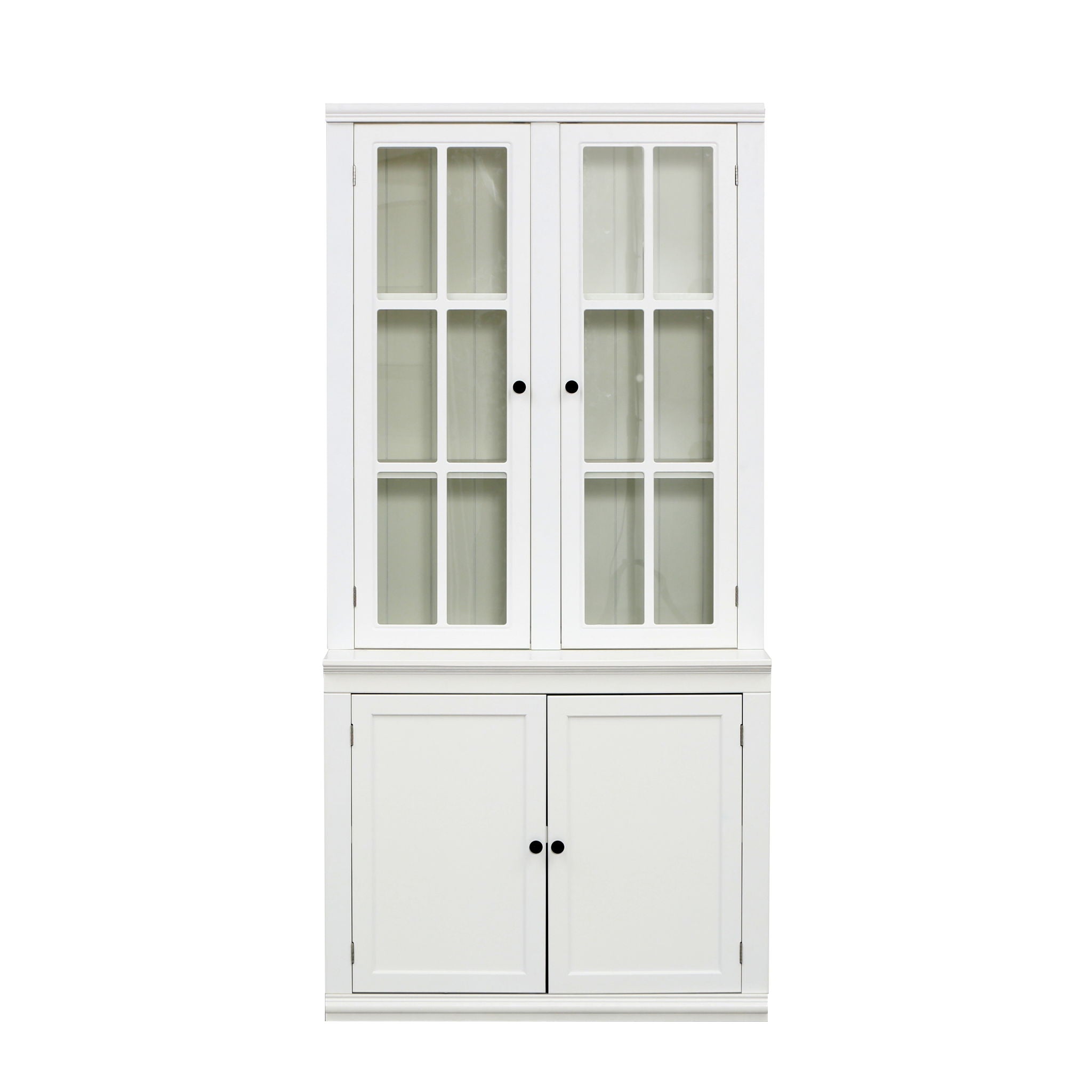 Retro Style Hutch Cabinet With Glass Door, China Cabinet For Home