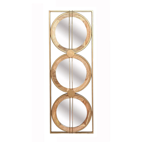 Adelaide 3 Piece Wall Mirror in Gold Rectangular Frame, 40"x14"