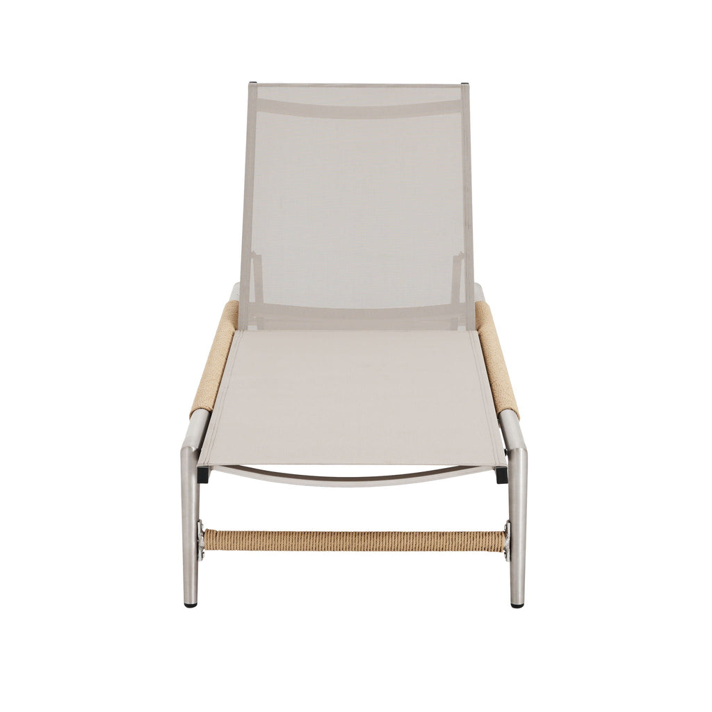 Hargrove - Outdoor Patio Aluminum Chaise Lounge (Set of 2) - Natural / Silver