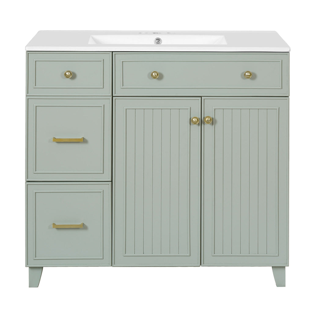 Bathroom Vanity With Sink, Soft Close Doors, Adjustable Shelves