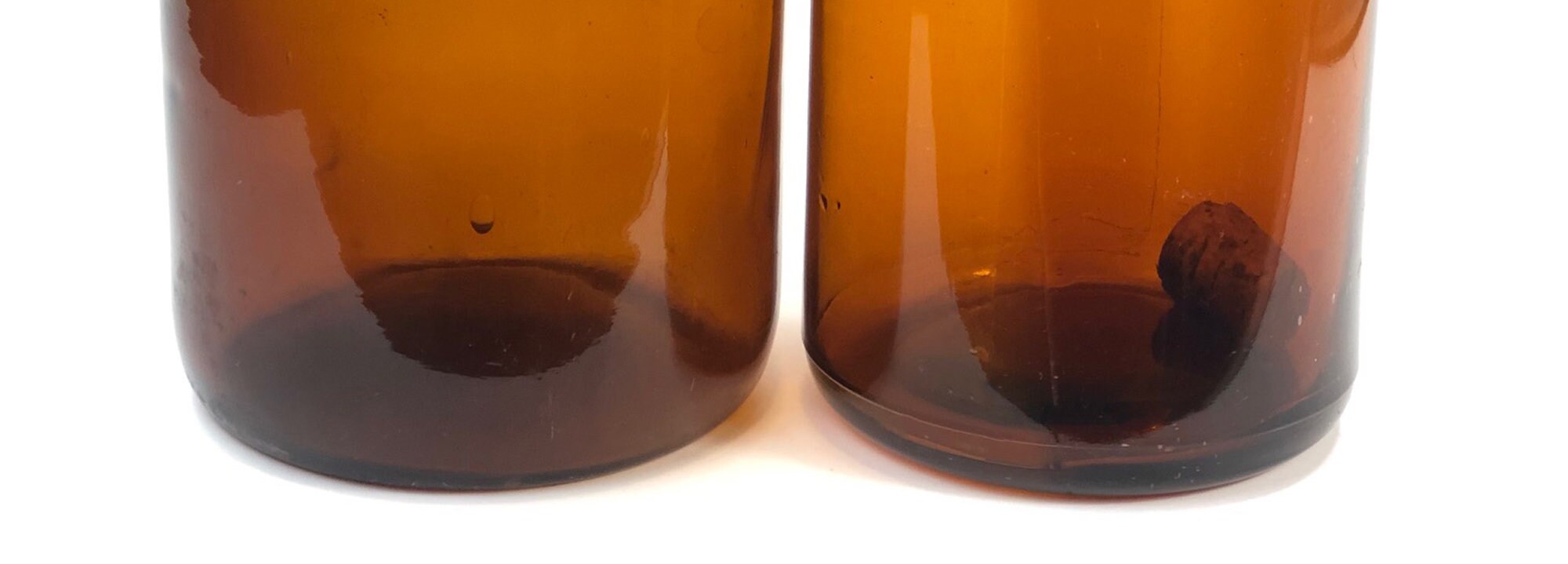 Vintage Collectible Large Amber Decorative Glass Bottles