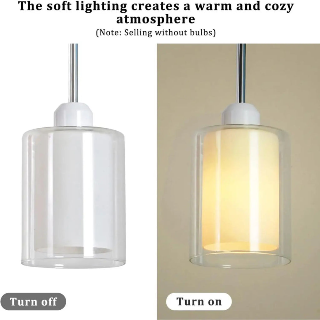 Modern Glass Pendant Light with Chrome Nickel Finish for Kitchen Island