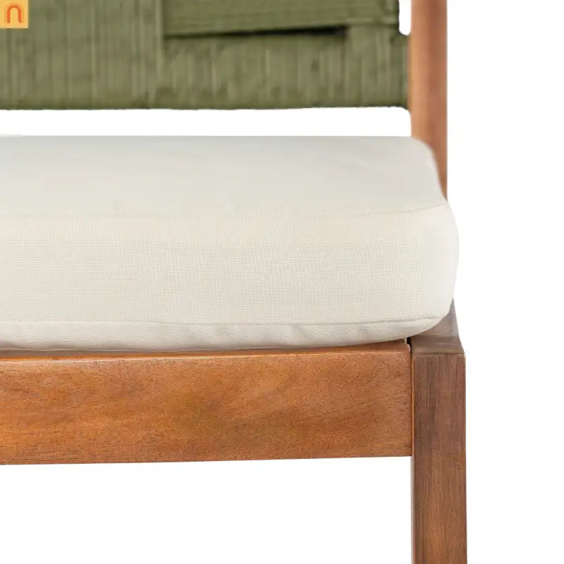 Outdoor Bar Stool Acacia Wood Wicker Green Cream Cushion Set of 4
