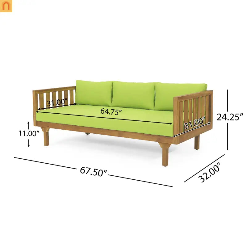 Outdoor Patio Set Acacia Wood Teak 3-Seater with Table