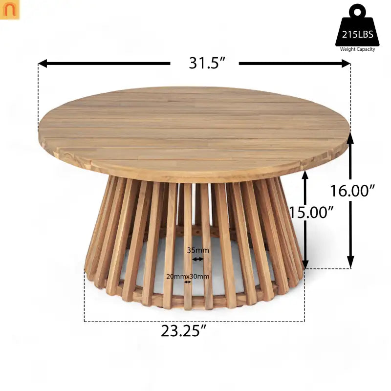 Outdoor Patio Set Acacia Wood Teak 3-Seater with Table