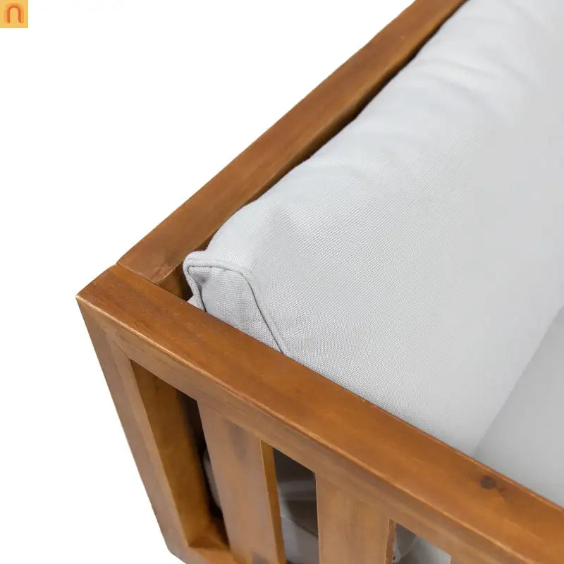 Outdoor Patio Set Acacia Wood Teak Water-Resistant Cushions