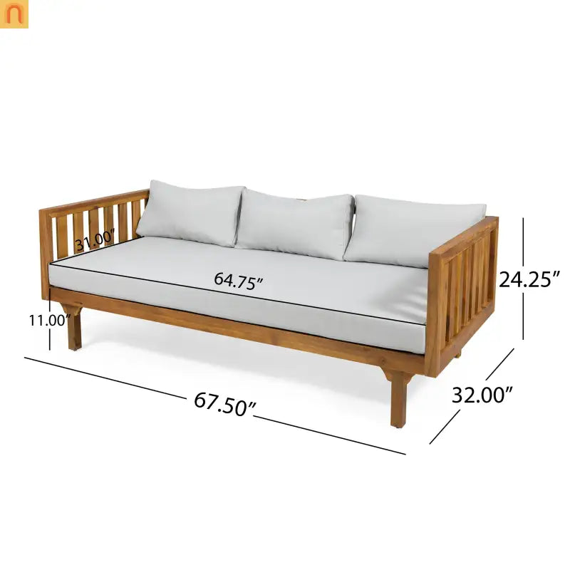 Outdoor Patio Set Acacia Wood Teak Water-Resistant Cushions
