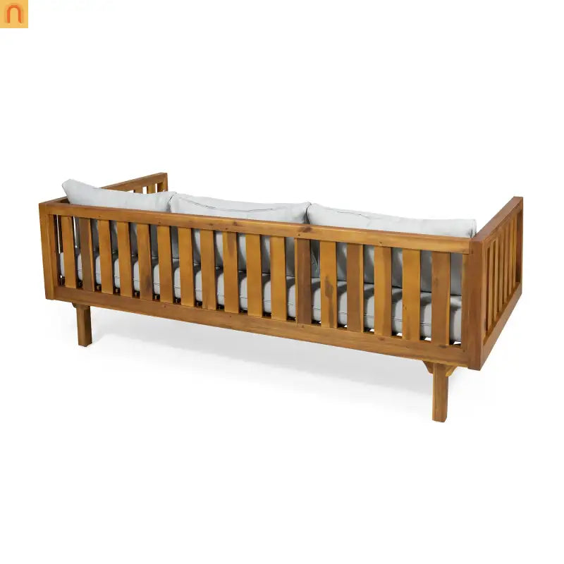 Outdoor Patio Set Acacia Wood Teak Water-Resistant Cushions