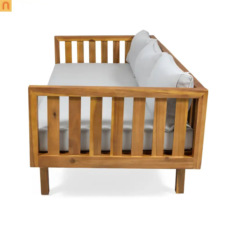 Outdoor Patio Set Acacia Wood Teak Water-Resistant Cushions