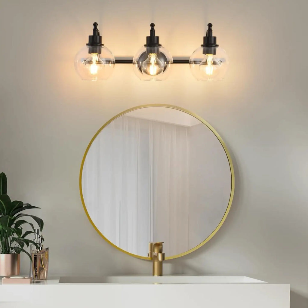Wall Lights Bedroom Vanity with Glass Shades and E26 Socket